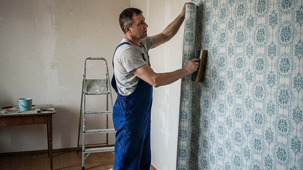 Главная картинка новости: Что делать в первую очередь - клеить обои или натягивать потолок. Запомните раз и навсегда