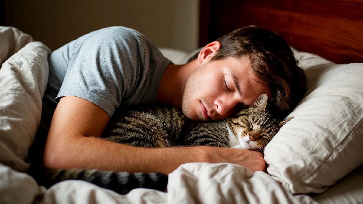 Будьте осторожны, если ваша кошка спит в таком положении вместе с вами