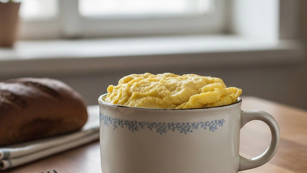 Главная картинка новости: Яйца не варю и не жарю: разбиваю 2 яйца в кружку и готовлю шустрый омлет в микроволновке - вкусно и просто