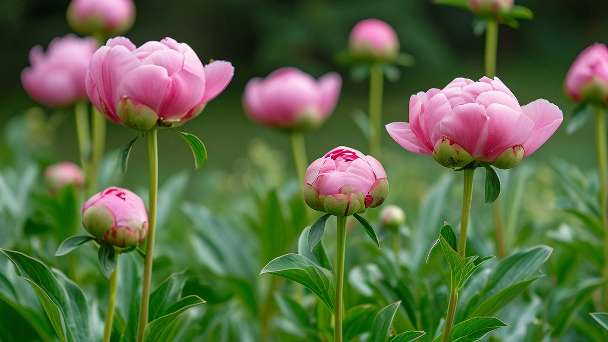Главная картинка новости: Как только ростки покажутся из земли на 10 см — первым делом: бутоны пионов размером с дыню