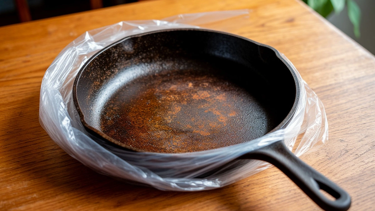 Главная картинка новости: Засовываю сковородку в пакет – и многолетний нагар уходит всего за минуту: не пришлось покупать новую