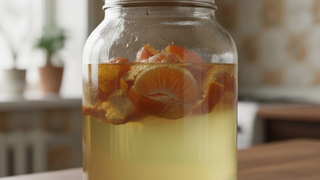 Мандариновые корки заливаю уксусом - и целую зиму не нарадуюсь своей находчивости: шикарный лайфхак для хозяек