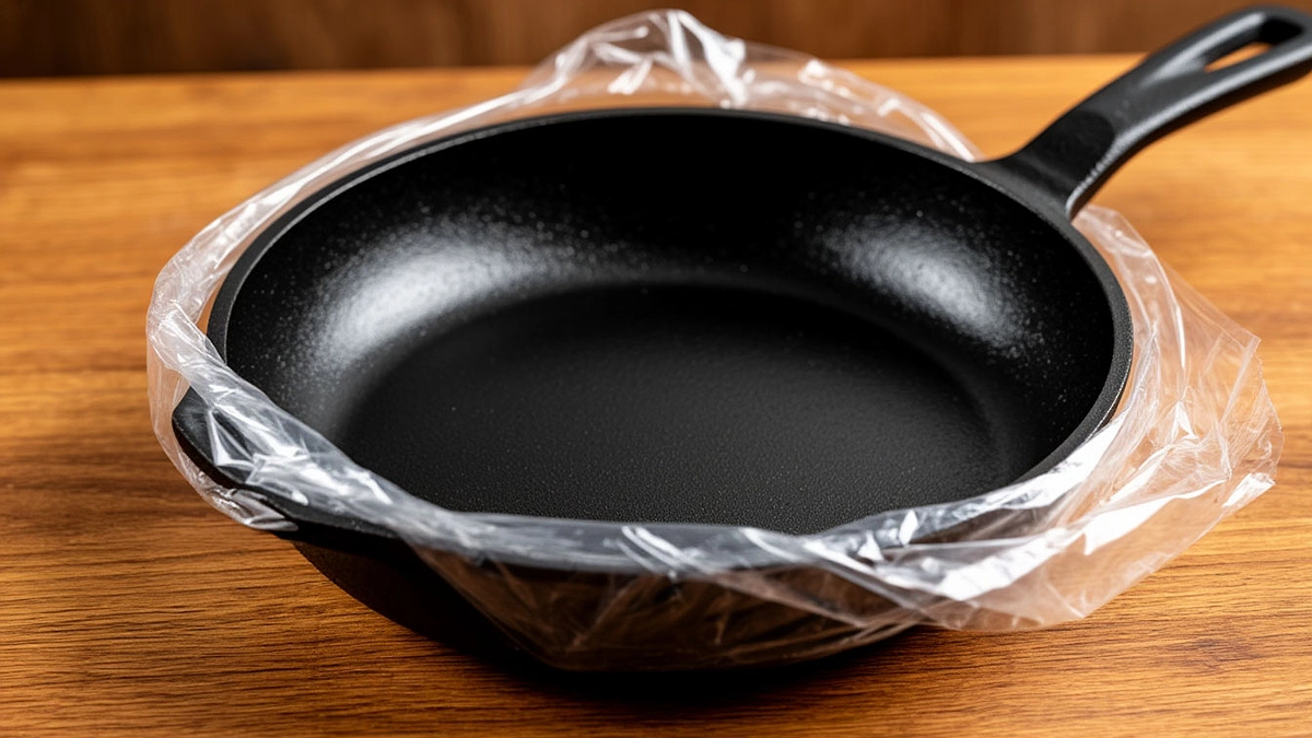 Главная картинка новости: Кладу сковороду в полиэтиленовый пакет, нагар отлетает в момент, больше ничего не прилипает — любуюсь отражением