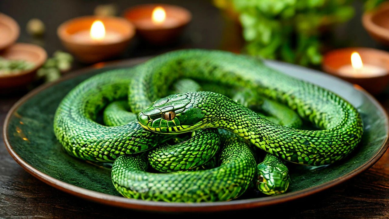 Главная картинка новости: Чтобы задобрить Зеленую Змею и стать богатым поставьте это на новогодний стол 2025: основные рекомендации по подготовке