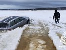 В Коми Audi провалилась под лед