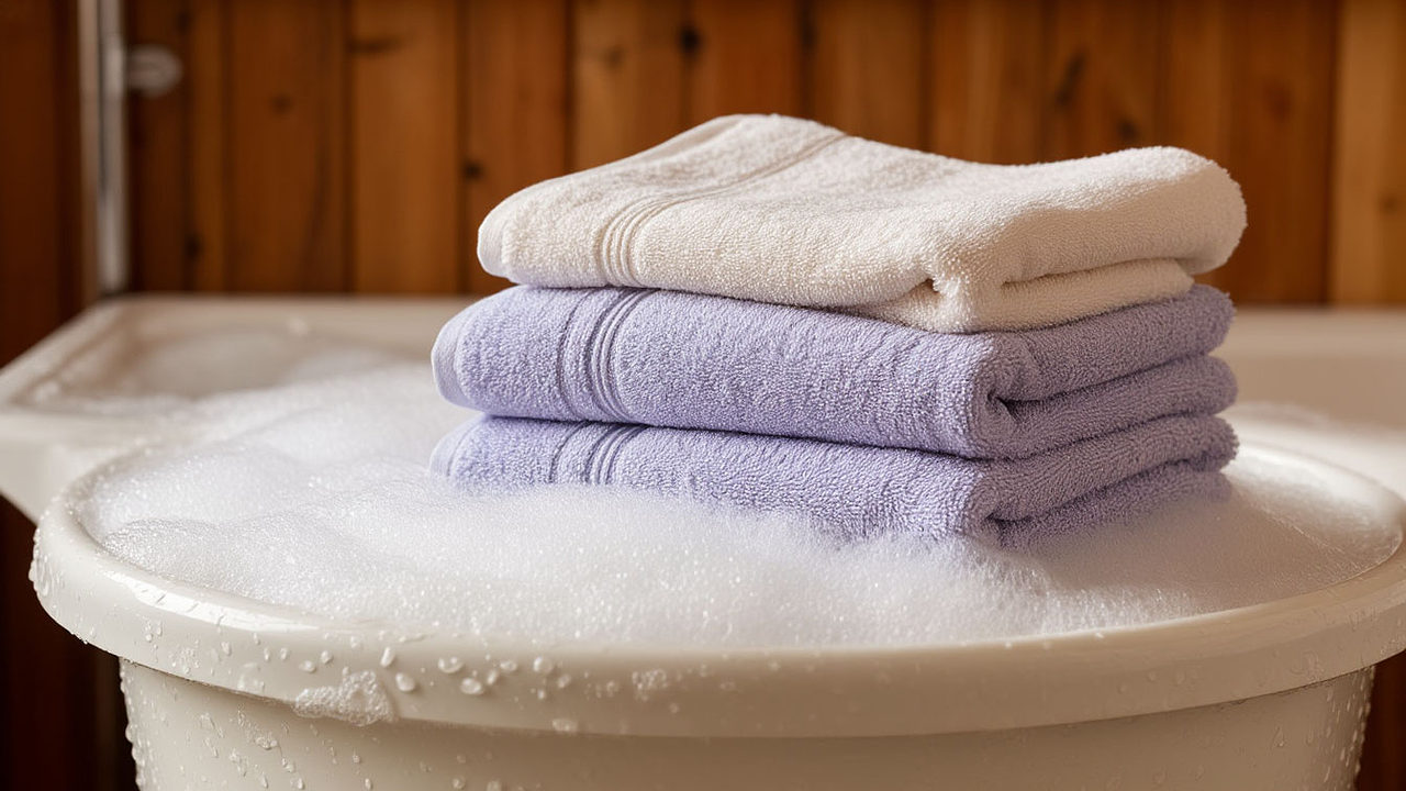 Главная картинка новости: Больше не вывариваю старые полотенца: кладу 2 ложки на таз - станут как из магазина