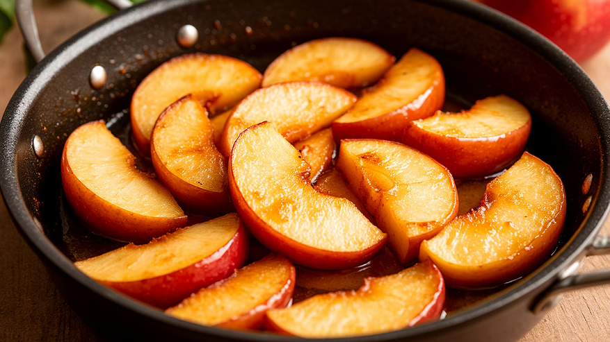 Главная картинка новости: Вместо сливочных тортов и жирных пирожков: вкусный постный десерт из жареных яблок