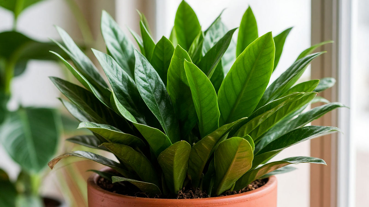 Главная картинка новости: Для наращивания зеленой массы замиокулькасу — необходимо: 4 капли в воду — листья суккулента мясистые и блестящие