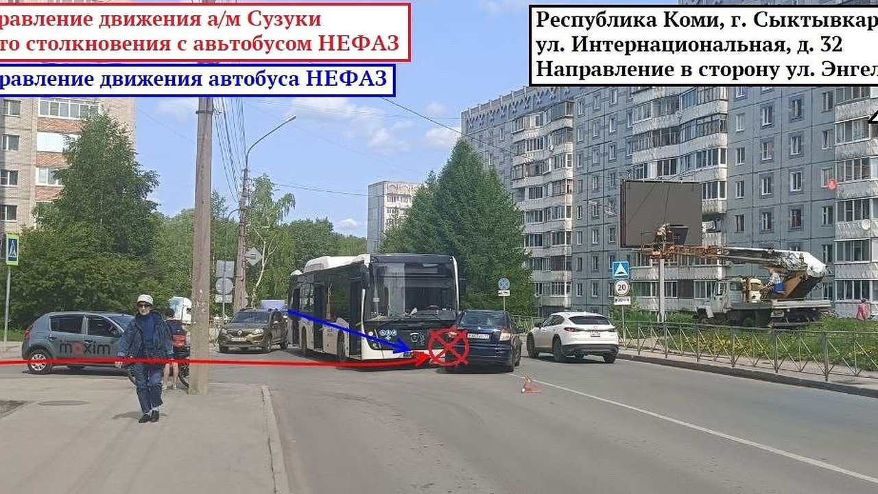 Главная картинка новости: В Коми в ДТП с автобусом пострадал ребенок: водитель легковушки не уступил дорогу