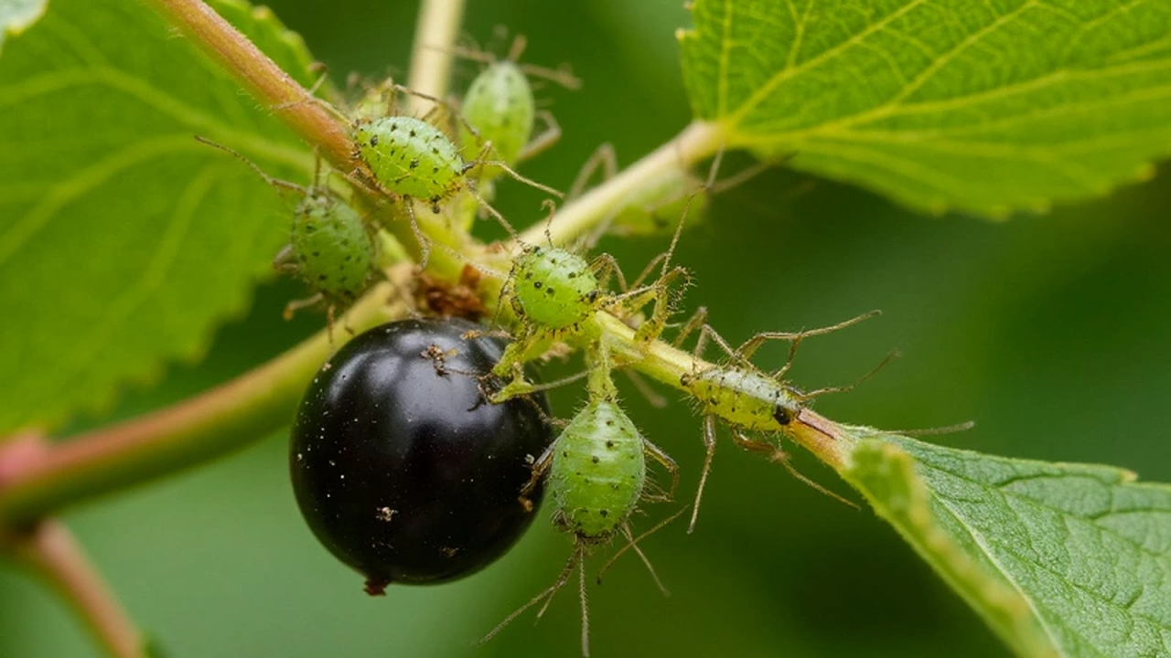 Главная картинка новости: Брызгаем на смородину — и все лето от тли бед не знаем: вырастает гора крупных сочных ягод