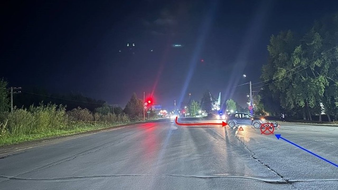 Главная картинка новости: В Коми внедорожник Nissan и мотоцикл BMW столкнулись на перекрёстке