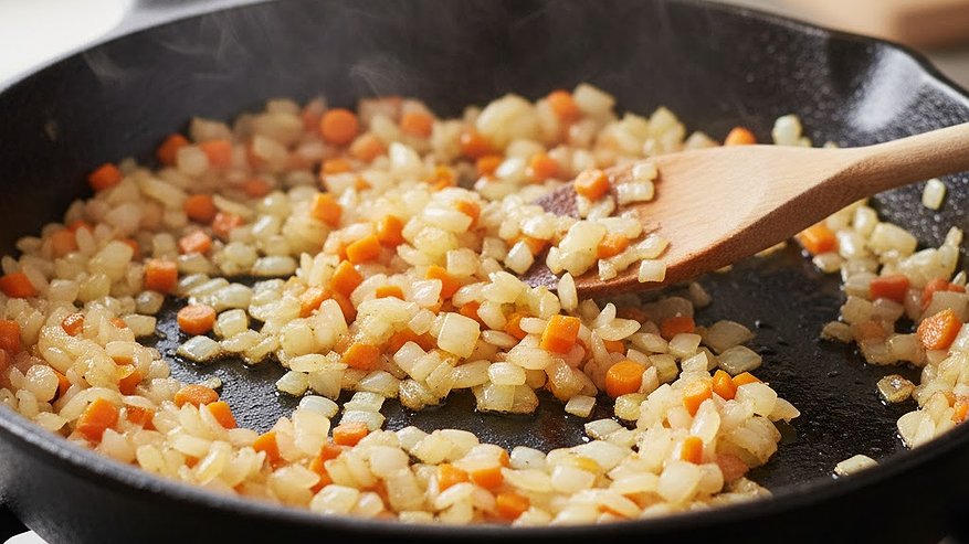 Главная картинка новости: Запомните простое правило для обалденной зажарки: что обжаривается первым — лук или морковь