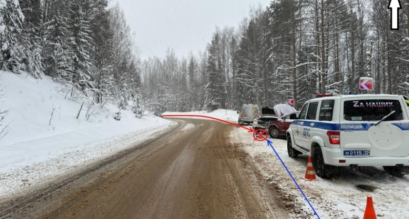 В одном из районов Коми две иномарки не поделили дорогу