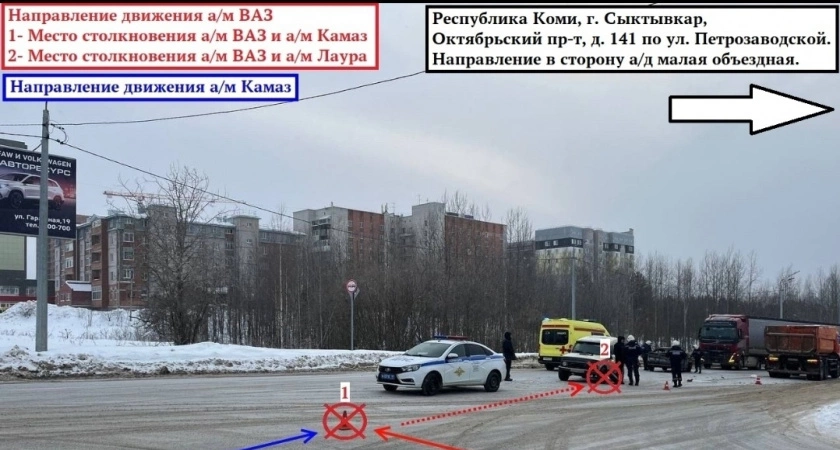 Фото к статье: В Коми мужчина спровоцировал ДТП с несколькими автомобилями