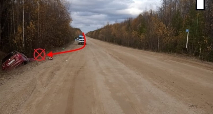 В Коми пьяная бесправница отправила Chevrolet в кювет